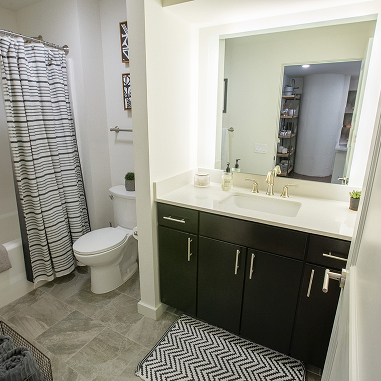 Bathroom with shower tub